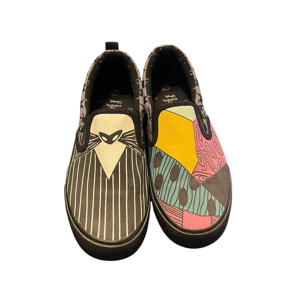 Disney Nightmare Before Christmas Jack & Sally Slip Ons